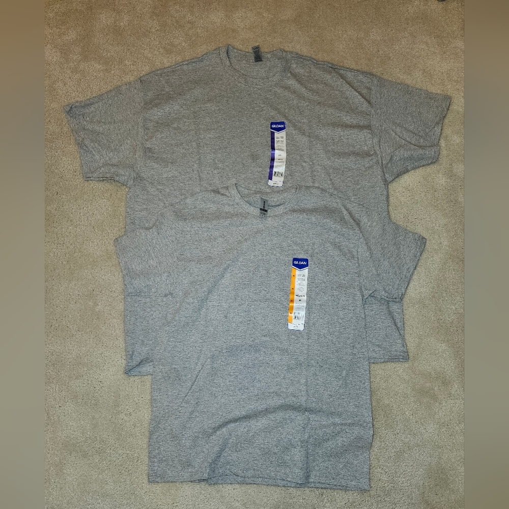 NWT Gildan Sport Grey G5000  heavy cotton mens t-shirt